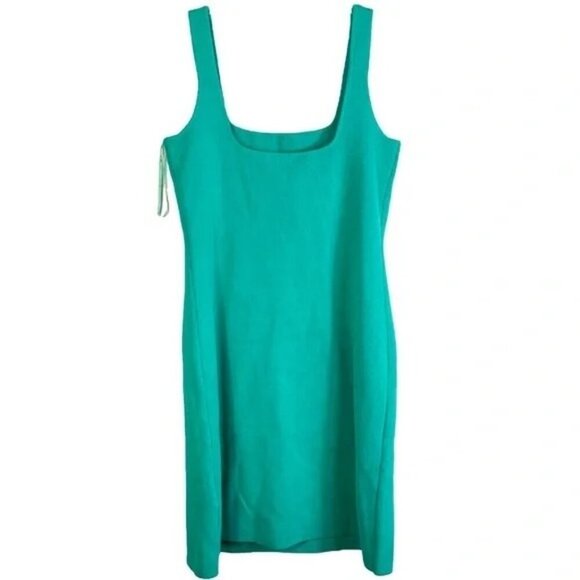 J. Crew Square Neck Knit Green Sleeveless Mini Dress - Picture 5 of 7